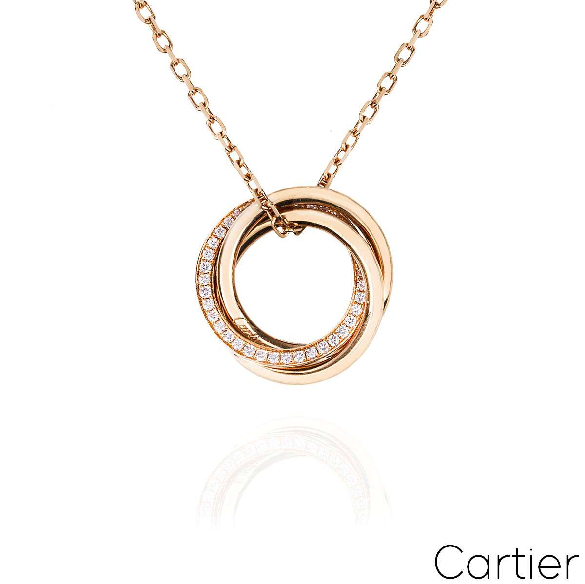 Cartier Rose Gold Pink Sapphire Trinity Necklace B3046000